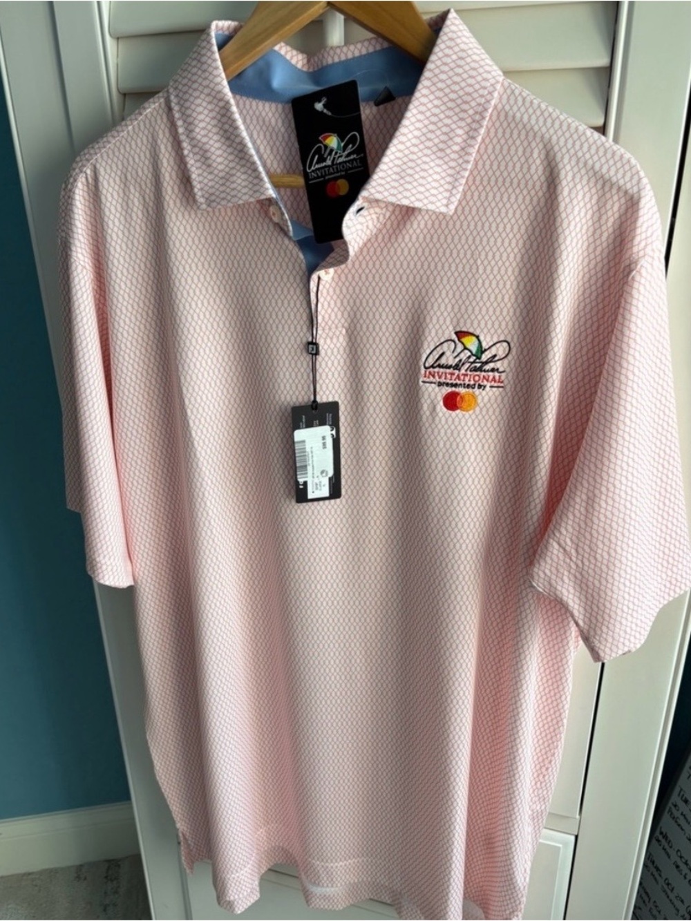 adidas Men’s Light Pink Micro-Pattern Polo